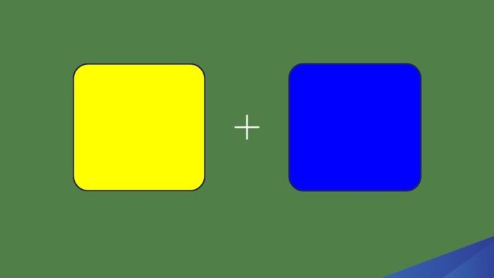 Bí quyết phối màu xanh rêu từ vàng và xanh dương